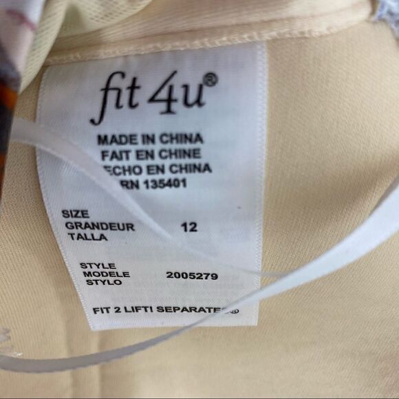 Fit 4 U Tropical Print Tankini Bathing Suit Top - Picture 4 of 5